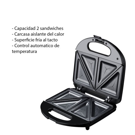 Sandwichera Eléctrica Fría Al Tacto Antiadherente Luz Piloto Blanco
