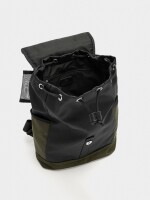 Mochila Color Block Con Nylon negro