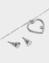 Bijouterie Set Con corazón Set De Aros Pasantes Y Cadena Corazón - Plateado