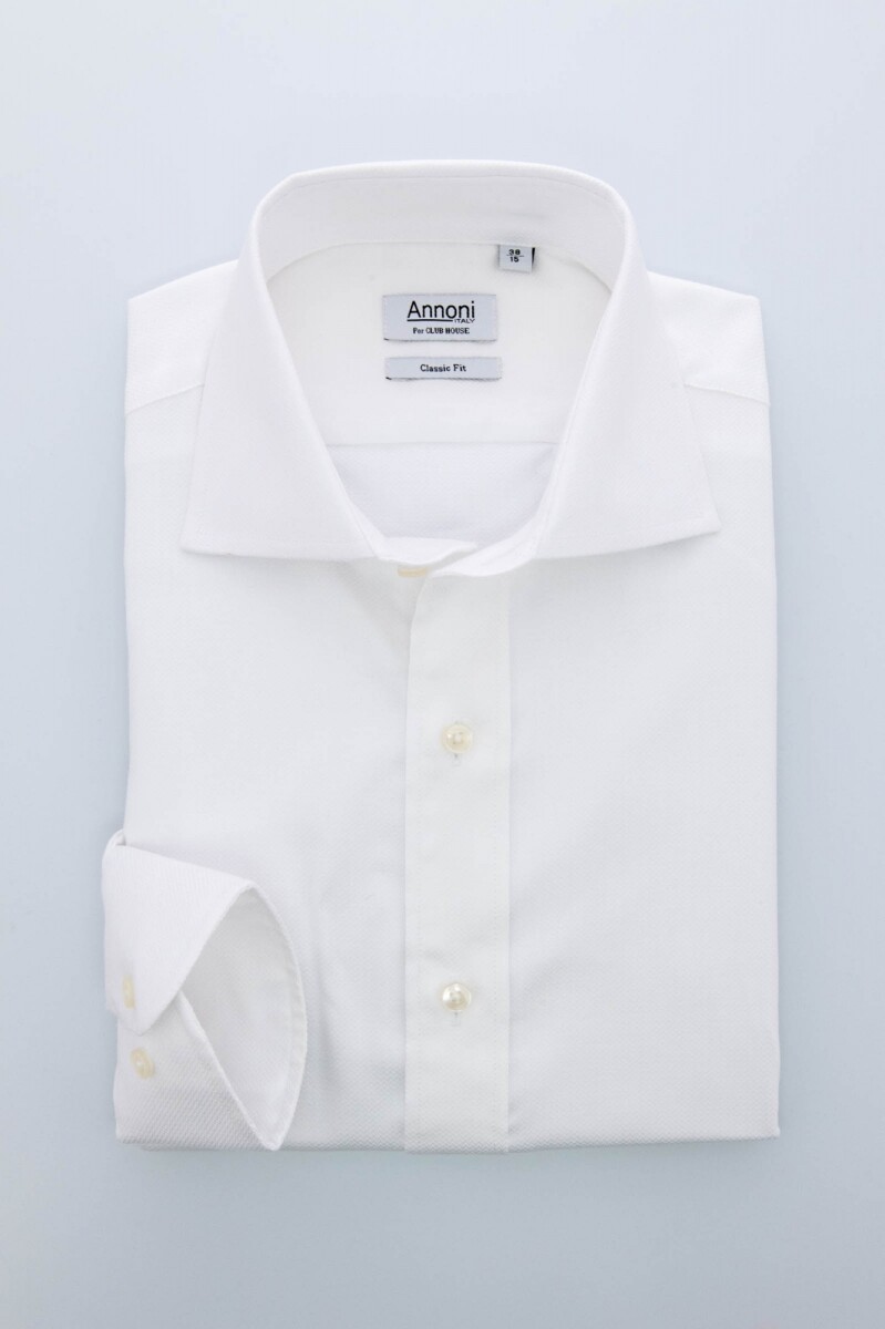 Camisa Annoni Italian Collar Espigada - Blanco 