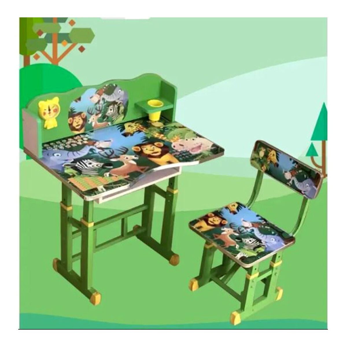 Set de silla y escritorio diseño de la selva mueble niños - Set De Silla Y Escritorio Diseño De La Selva Mueble Niños 
