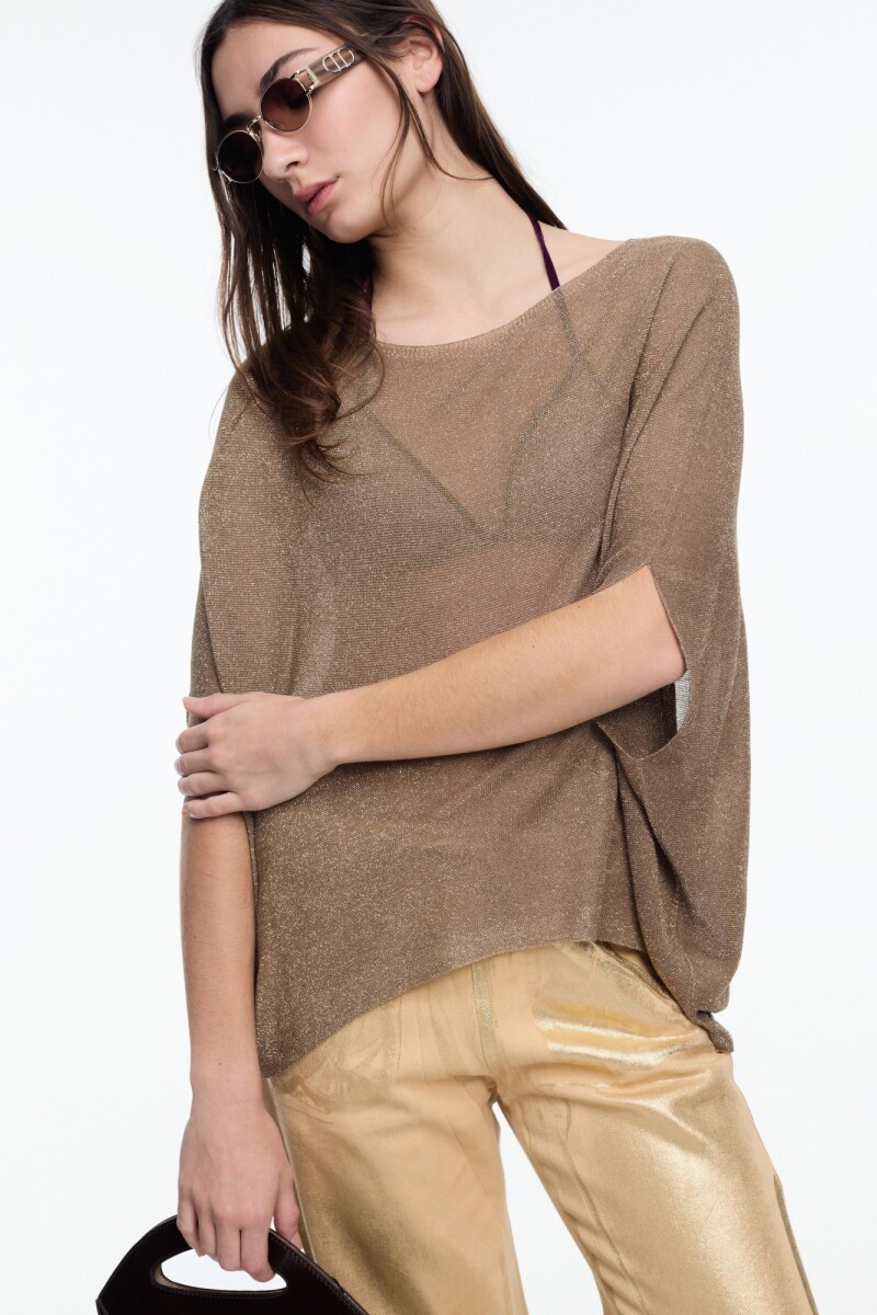 TOP CUADRADO LUREX Bronce