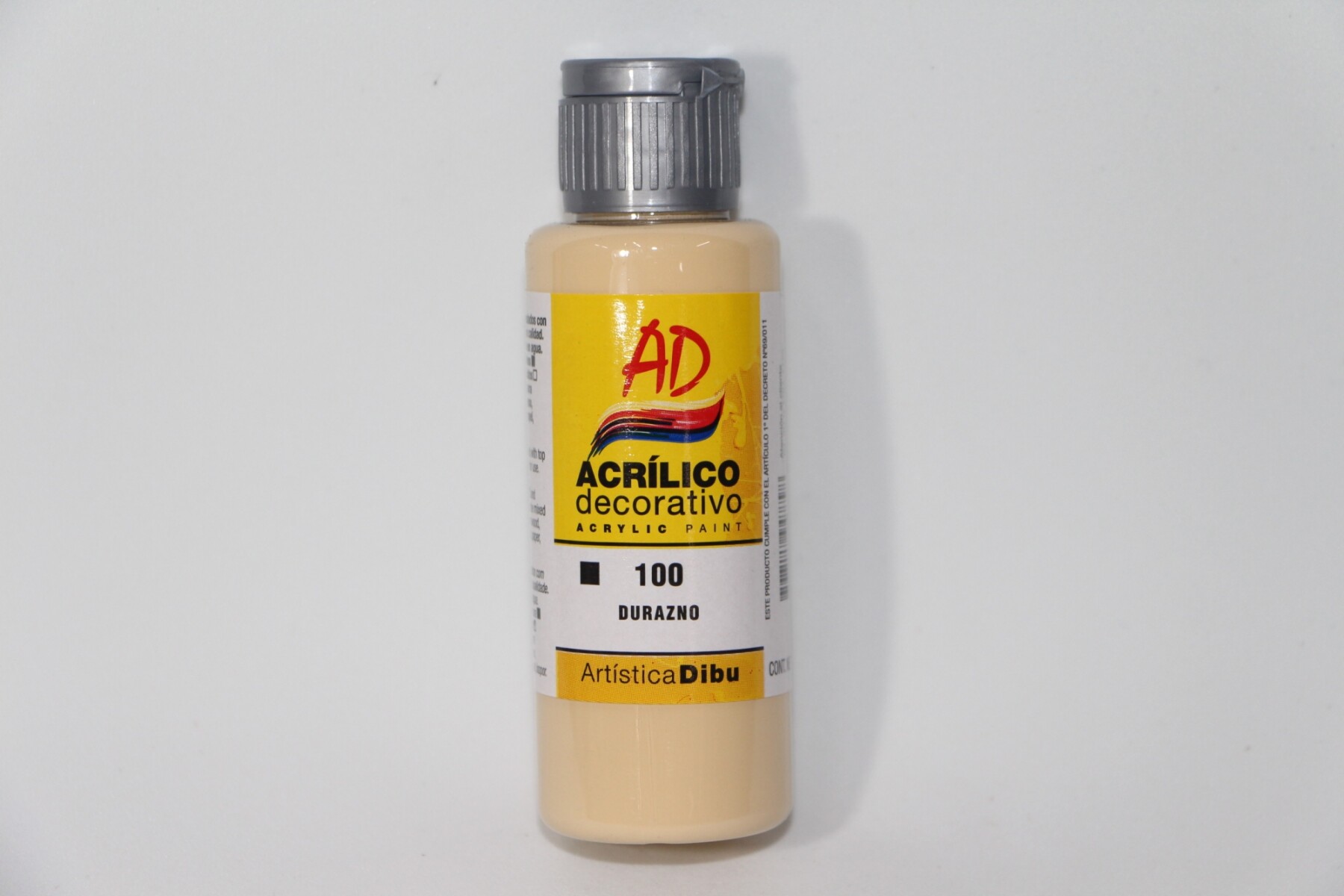 PINTURA ACRILICA ARTISTICA DIBU 60 ML. DIFERENTES COLORES - COLOR DURAZNO 100 