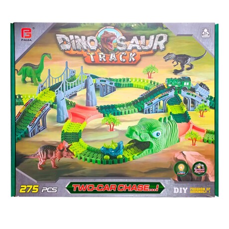 Juguete pista dinosaurio para armar con vehículos y 275 piezas Juguete pista dinosaurio para armar con vehículos y 275 piezas