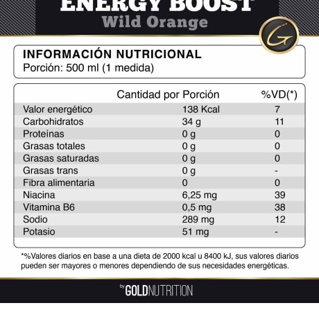 Elite Energy Boost 1lb Gold Nutrition Wild Orange