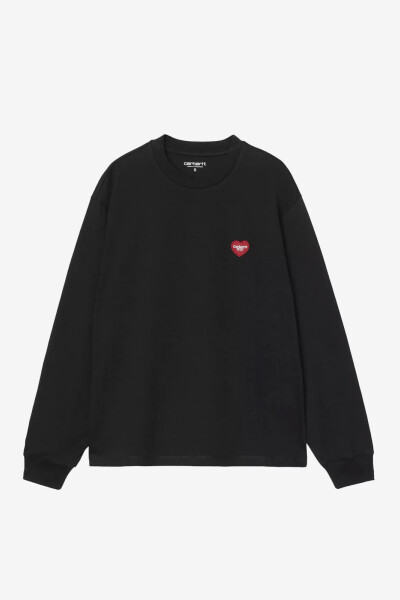 W' L/S HEART PATCH T-SHIRT Negro