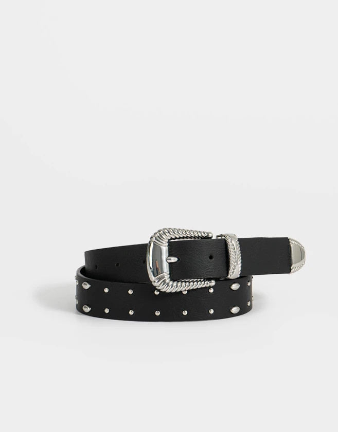 Cinturones y Fajas Boho Cinturón De Cuerina Western - Negro