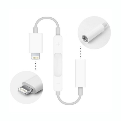 Cable Adaptador IPHONE Lightning A Jack SPICA Auriculares Con Control De Volumen Cable Adaptador IPHONE Lightning A Jack SPICA Auriculares Con Control De Volumen