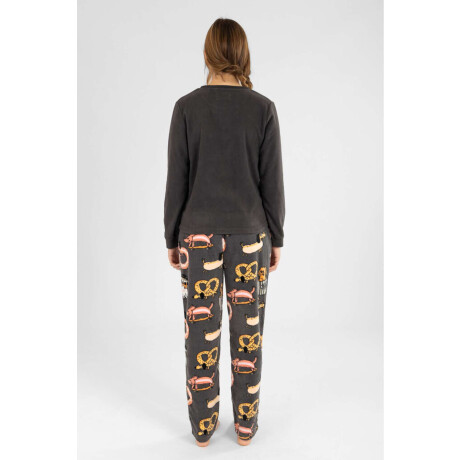 Pijama polar weekend vibes Gris oscuro