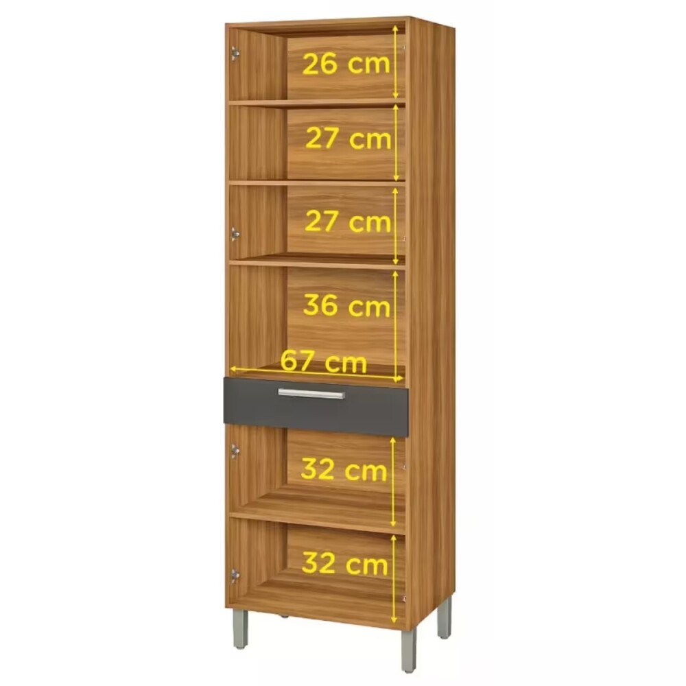 Armario Burguesa Gris 70cm 4 puertas 1 cajón Armario Burguesa Gris 70cm 4 Puertas 1 Cajón