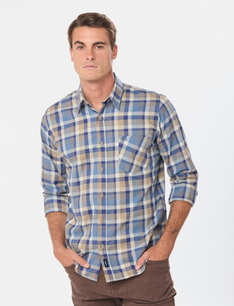 CAMISA SPORT A CUADROS Beige