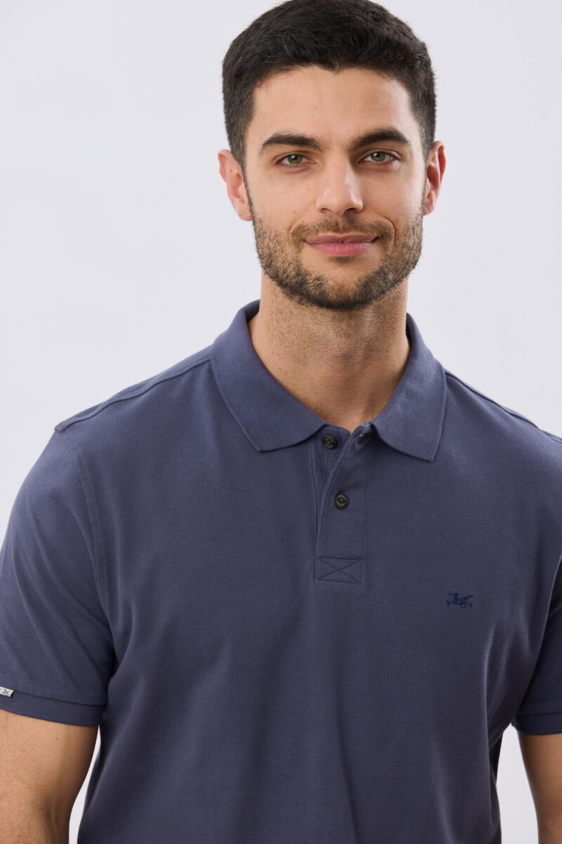 REMERA POLO LISA PIQUÉ - Azul 