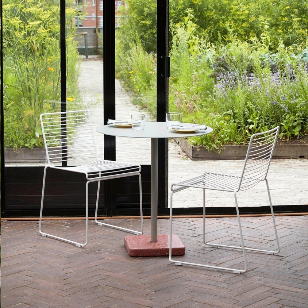 Silla De Exterior Metal Apilable Blanco
