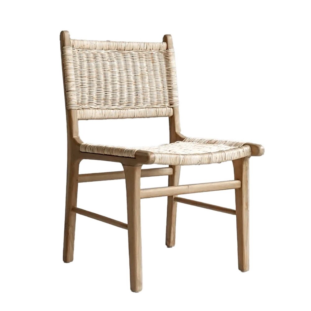 SILLA DE COMEDOR RATTAN-Y-MADERA NATURAL-BEIGE MILOS
