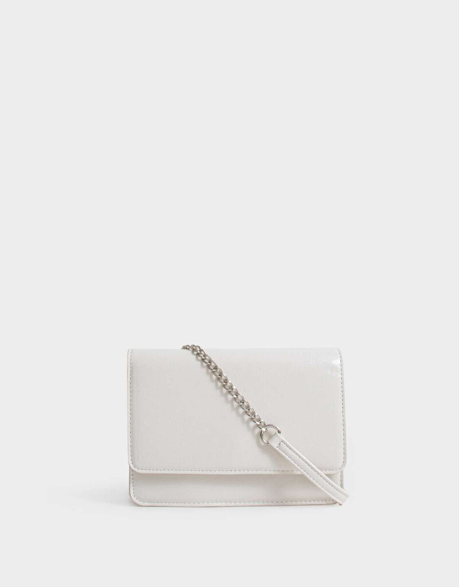 Bandolera Cuerina Solapa - Blanco Crudo 