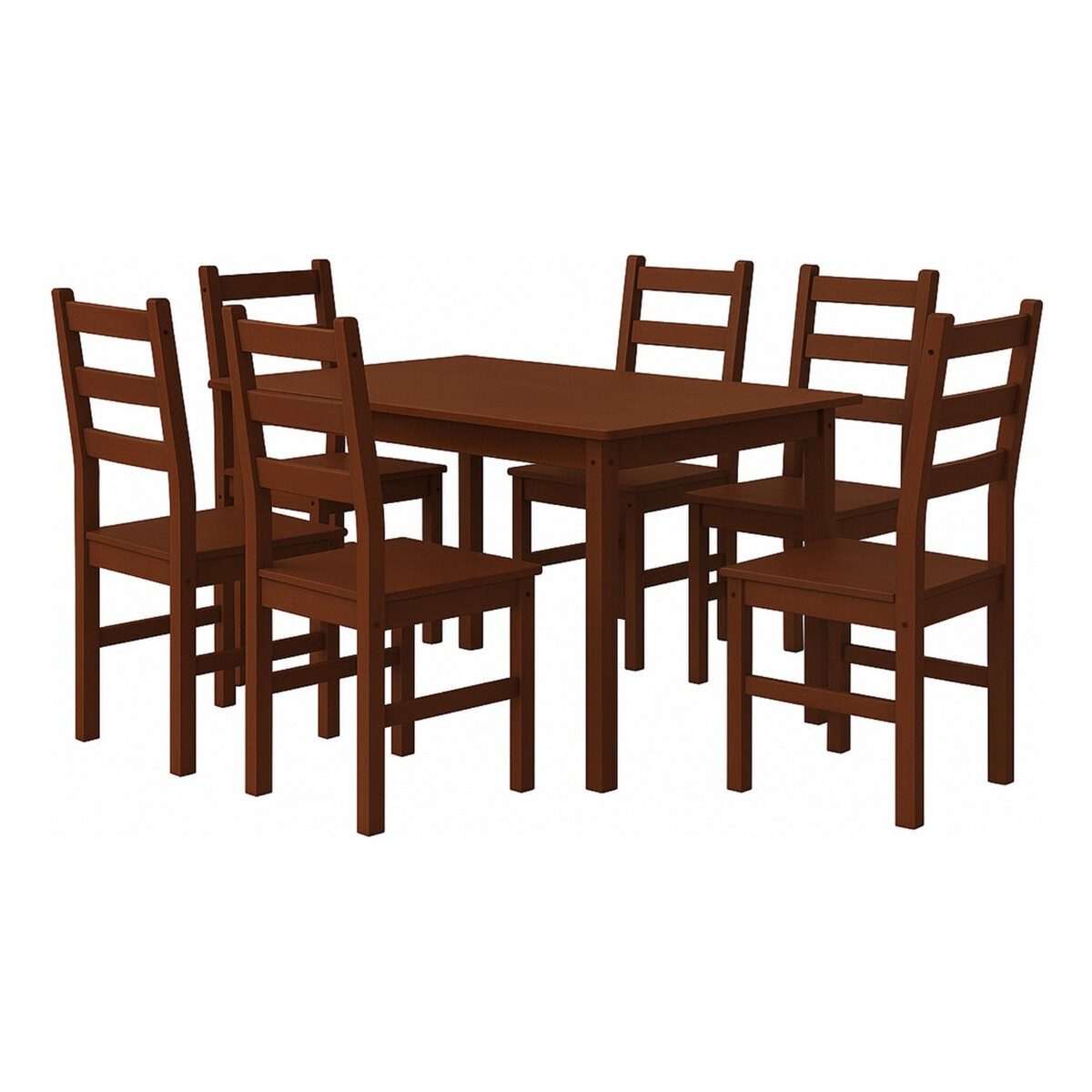 Juego De Comedor 6 Sillas Cera Oscuro 
