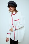 Camisa con puntilla blanco