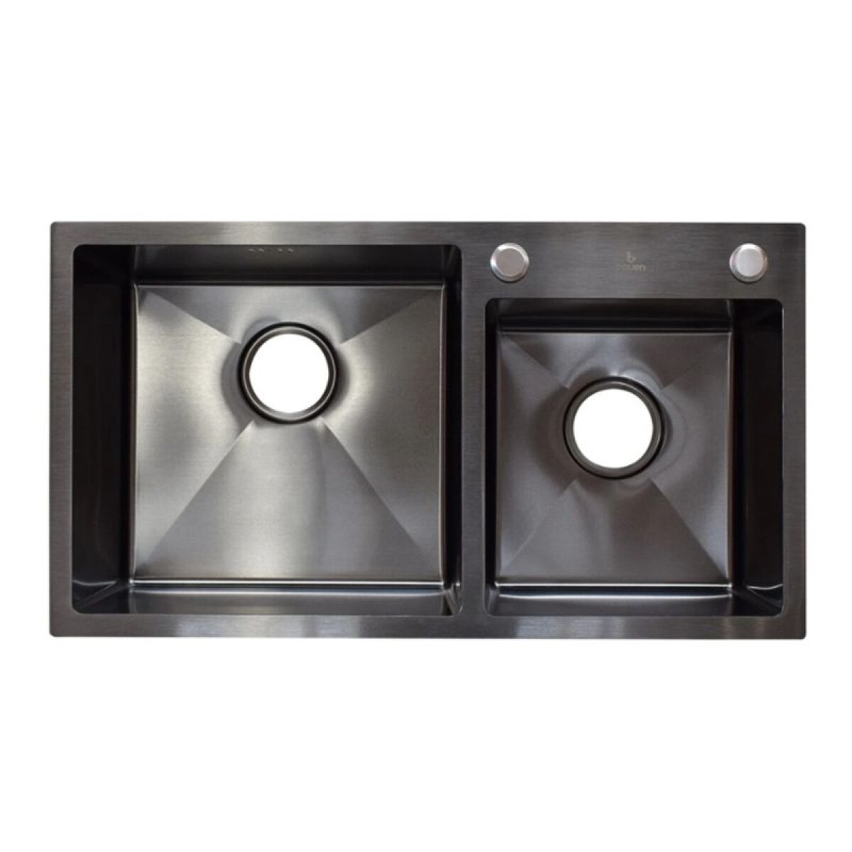 PILETA Y 1/2 DE SOBREPONER 78 X 43 X 22 + ACCESORIOS - NEGRA 