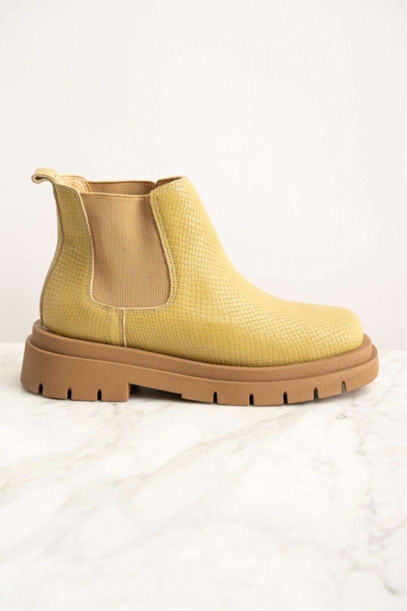 Bota Cuero Texturado - Pistacho 