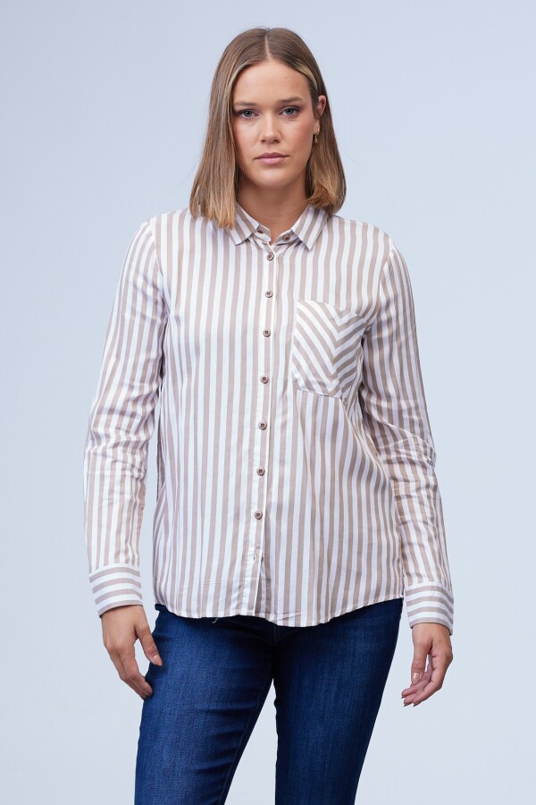 Camisa Lineas BEIGE/MULTI