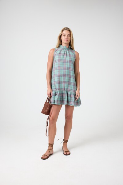 VESTIDO DE LINO DAISY Turquesa