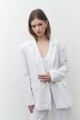 Blazer de lino oversize blanco