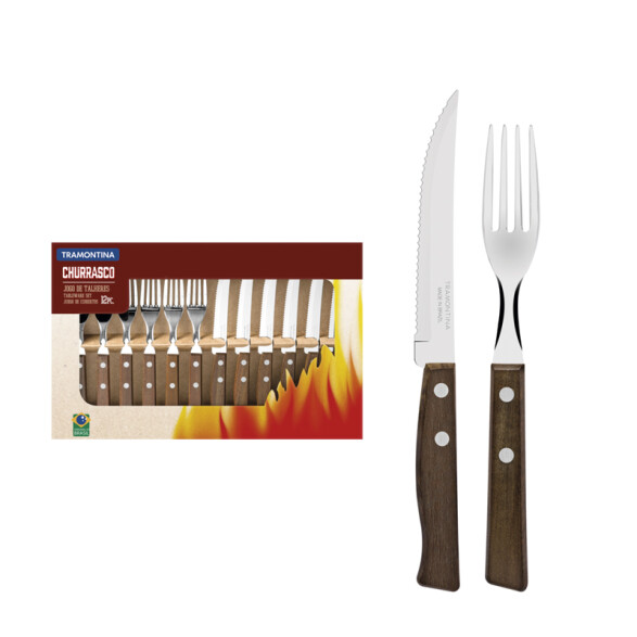 Juego de cubiertos para asado modelo CHURRASCO, 12 piezas -TRAMONTINA TN8282