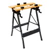 Banco de trabajo portátil plegable de madera y metal Negro