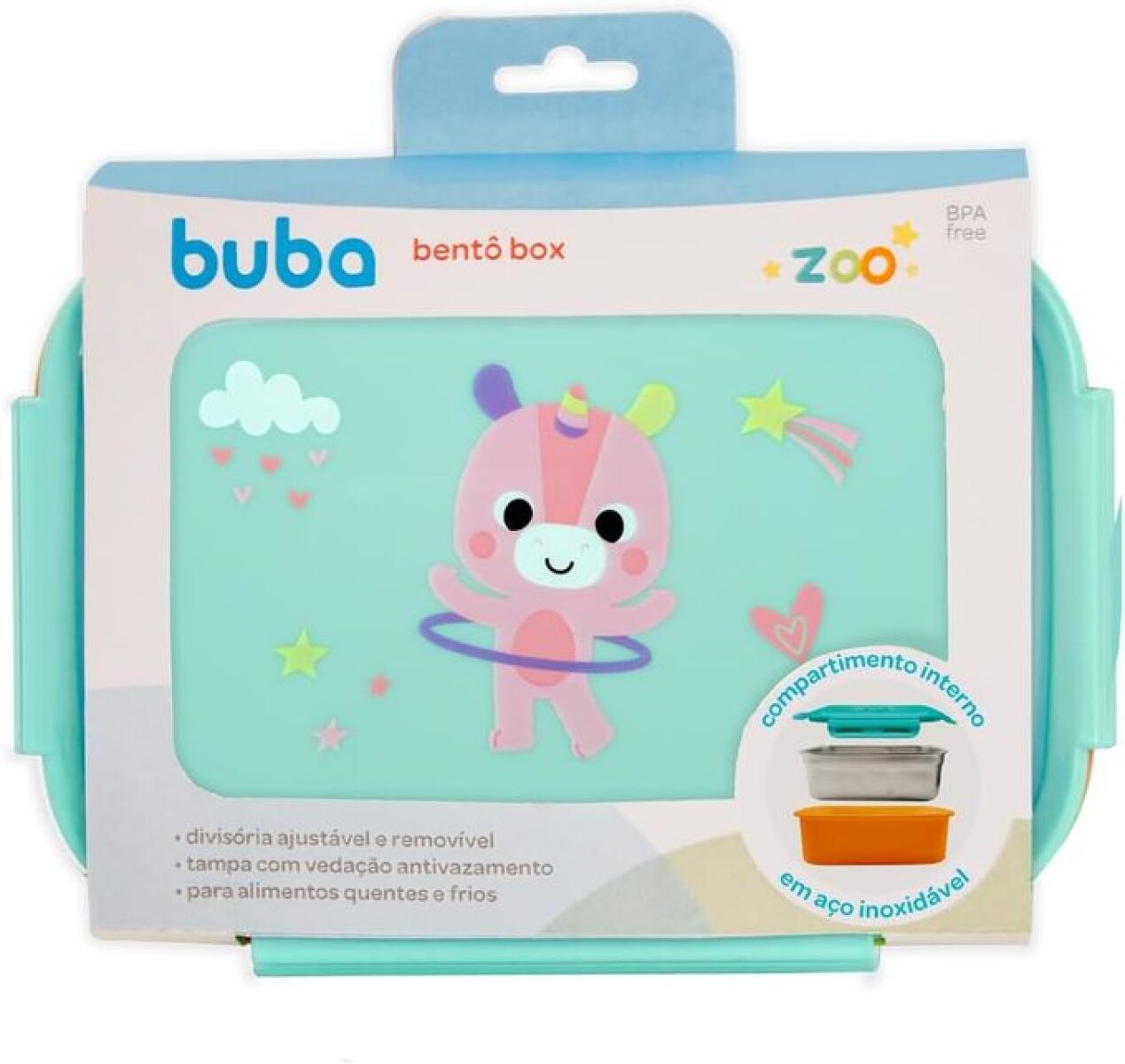 Lunchera bento box BUBAZOO - unicornio 