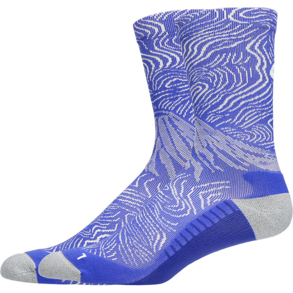 Medias Running Fujitrail Graphic Crew Sock Unisex Cobalt Burst/cream