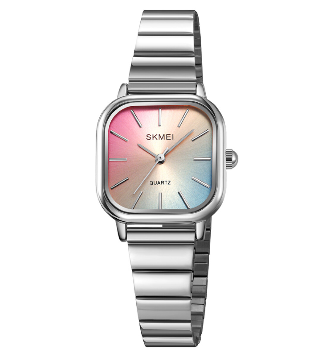 Reloj Skmei 2190si Mujer Analógico Plateado Con Esfera Multicolor 