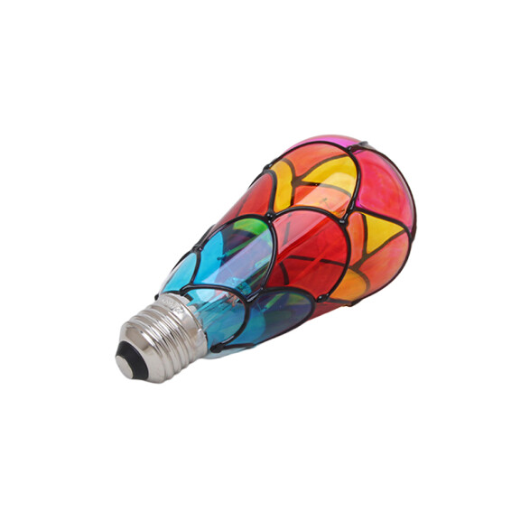 Lámpara ST64 6W E27 tipo vitral multicolor IX4394