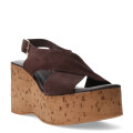 Sandalias de Mujer Bottero con Plataforma de Corcho Marrón Café