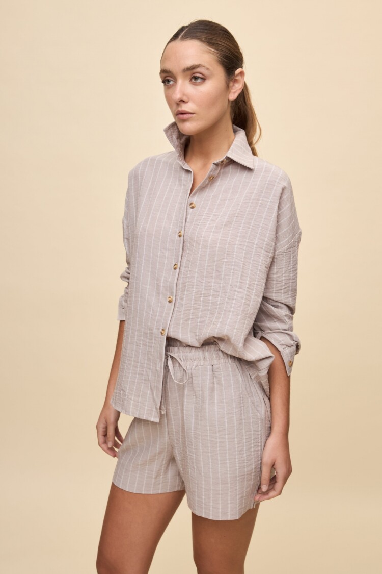 CAMISA SAUZAL STRIPED Tostado