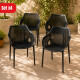 Set x4 Sillón reforzado Mosaico NEGRO
