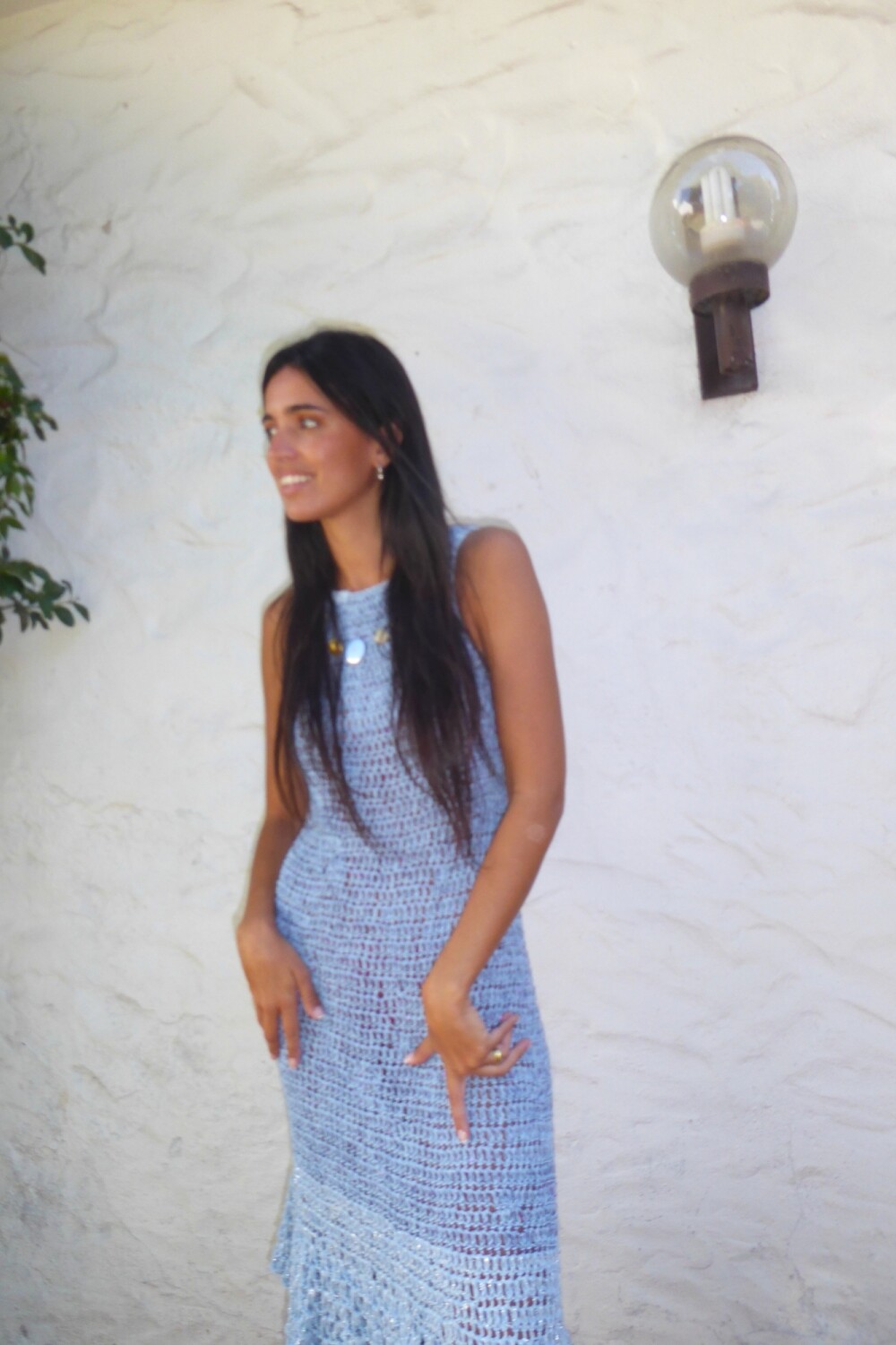 Gala Crochet Dress Celeste