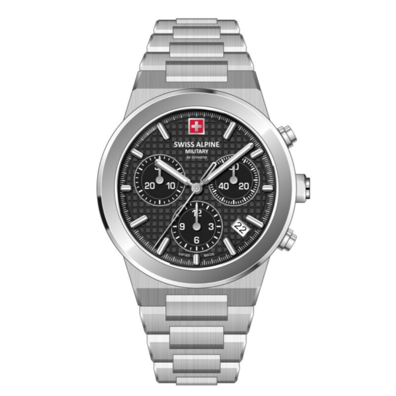 Reloj Swiss Alpine Military Pioneer Ladies 7748.9137 para mujer con correa de acero Negro