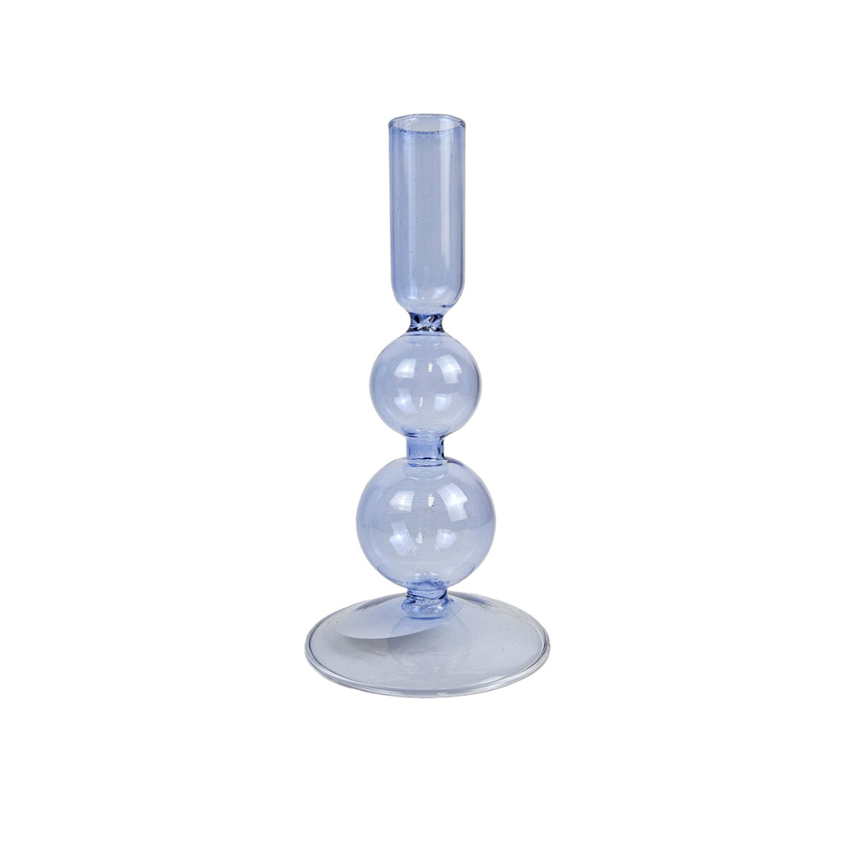 Candelabro Cala de vidrio azul 