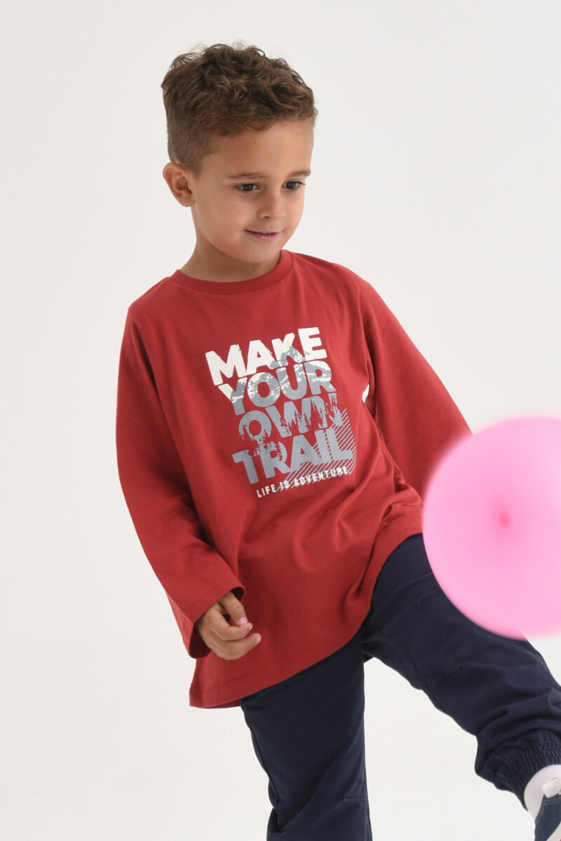 Remera estampada Bordo