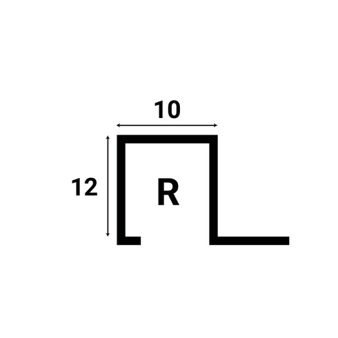 Perfil Aluminio 12X10 2.60 Mts Plata Alumacer 000
