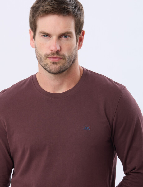 REMERA LISA DE ALGODÓN Bordo