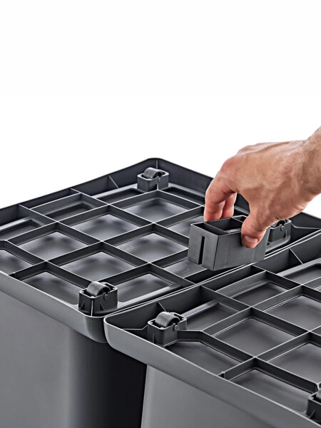 CONTENEDOR CON BASE PARA RECICLAR NEGRO