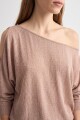 Blusa manga dolman tostado melange