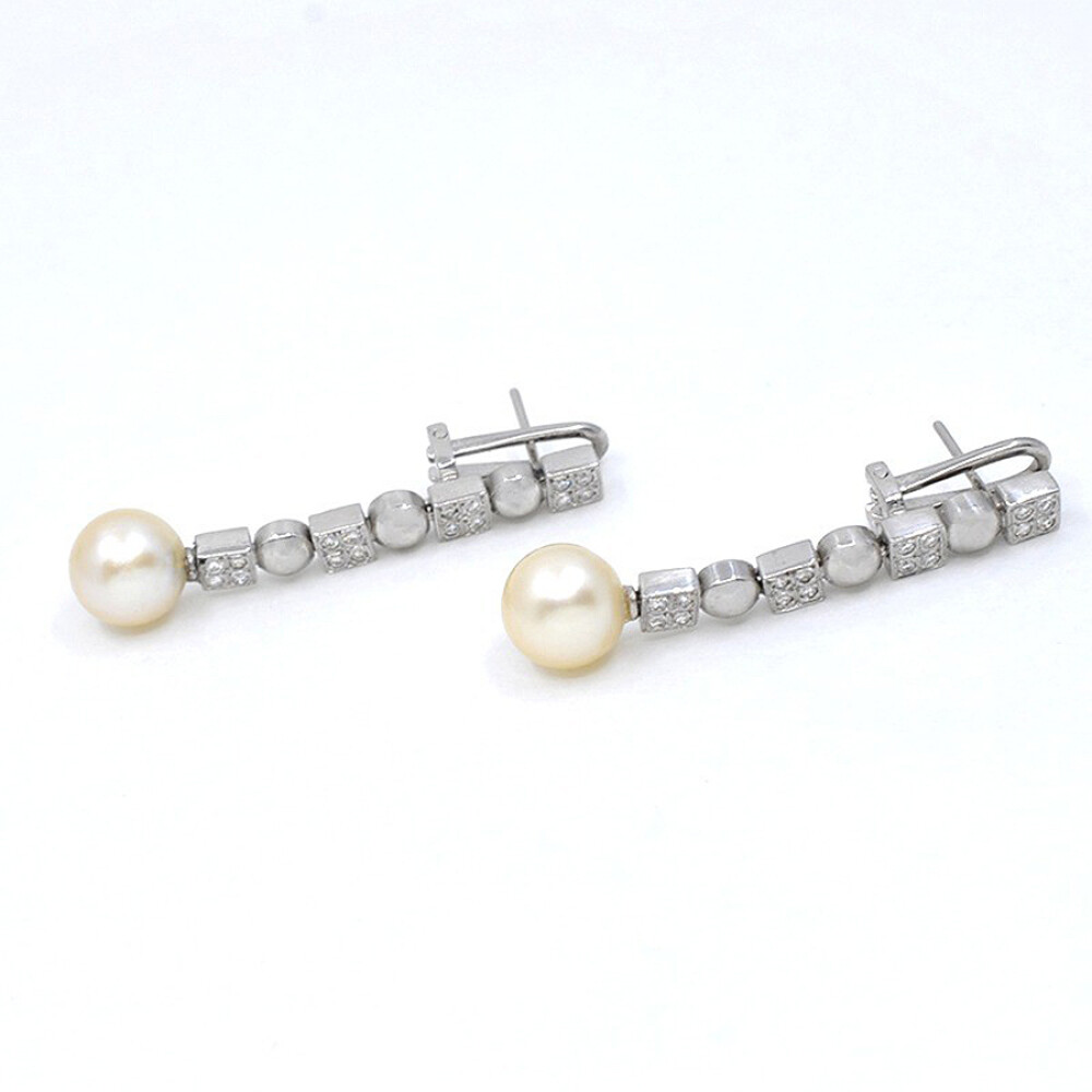 Caravanas En Oro 18K, Brillantes Y Perlas De Cultivo Caravanas En Oro 18K, Brillantes Y Perlas De Cultivo