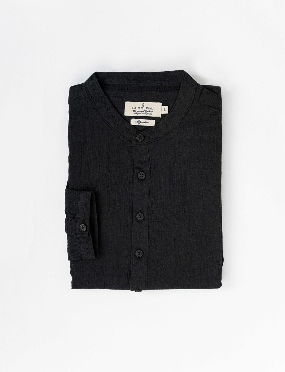 Camisa m/l bambula negro
