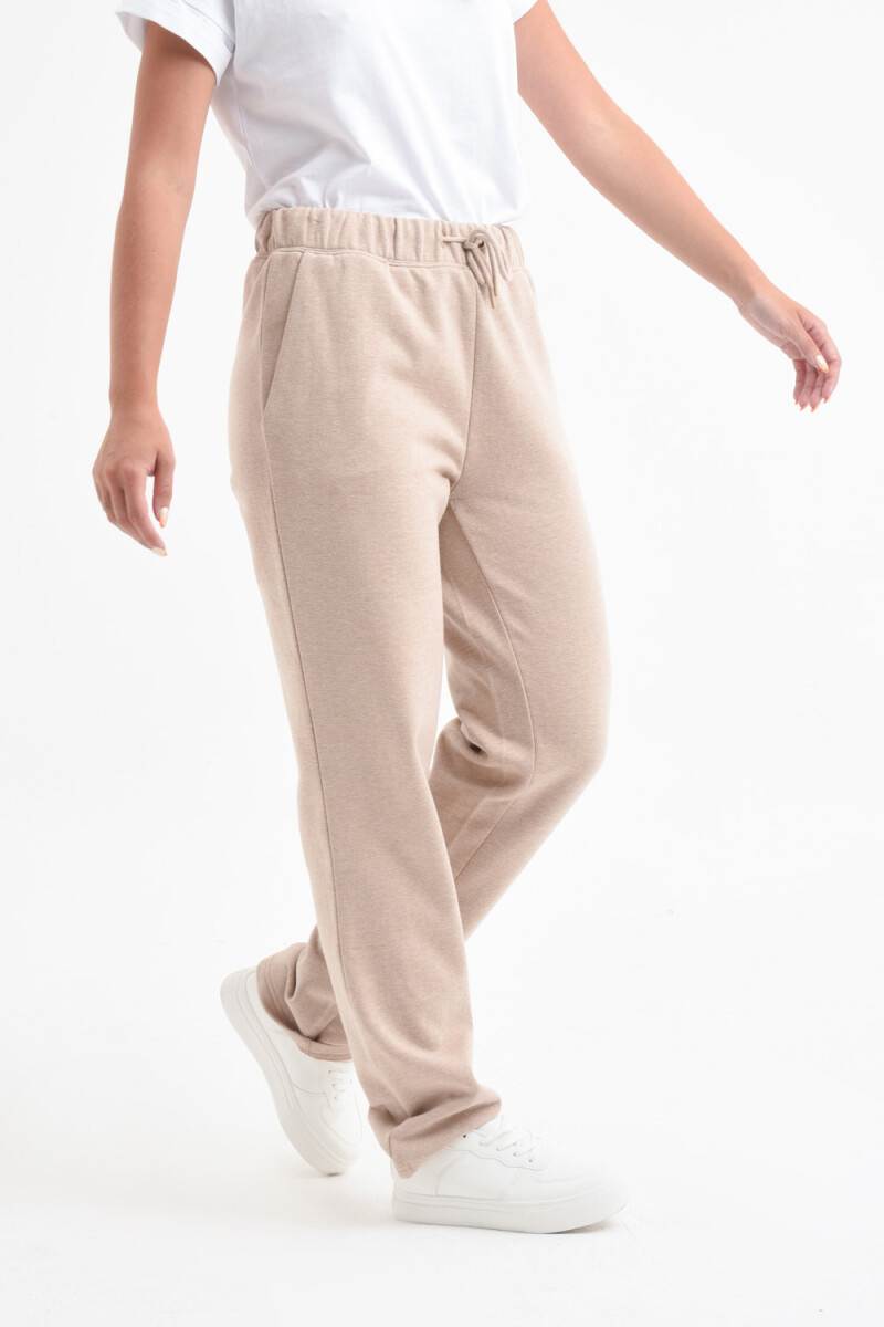 Pantalón deportivo básico Beige Melange