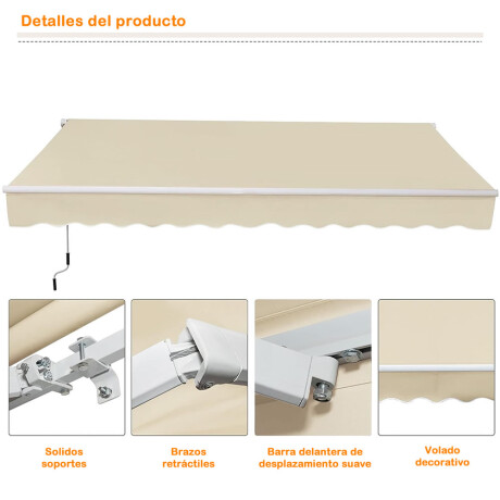 Toldo articulados de enrollar impermeable filtro UV de 200 x 150 cm Toldo articulados de enrollar impermeable filtro UV de 200 x 150 cm