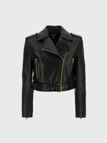 BALMAIN - CHAQUETA DE CUERO Negro