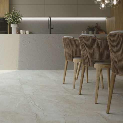 Ceramica CALACATA MARMOLADO BOTTICINO Mate 77x77 PISO GAMAS DE BEIGE