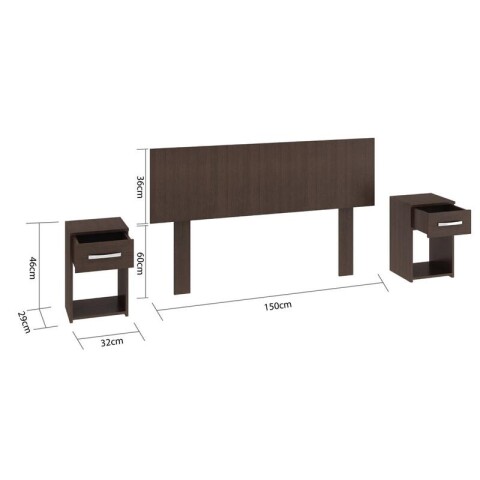 Combo Sommier Super Mega 2 Plazas Ropero 6 Puertas Con Perchero y Respaldo con Mesas de Luz - Marrón Combo Sommier Super Mega 2 Plazas Ropero 6 Puertas Con Perchero y Respaldo con Mesas de Luz - Marrón